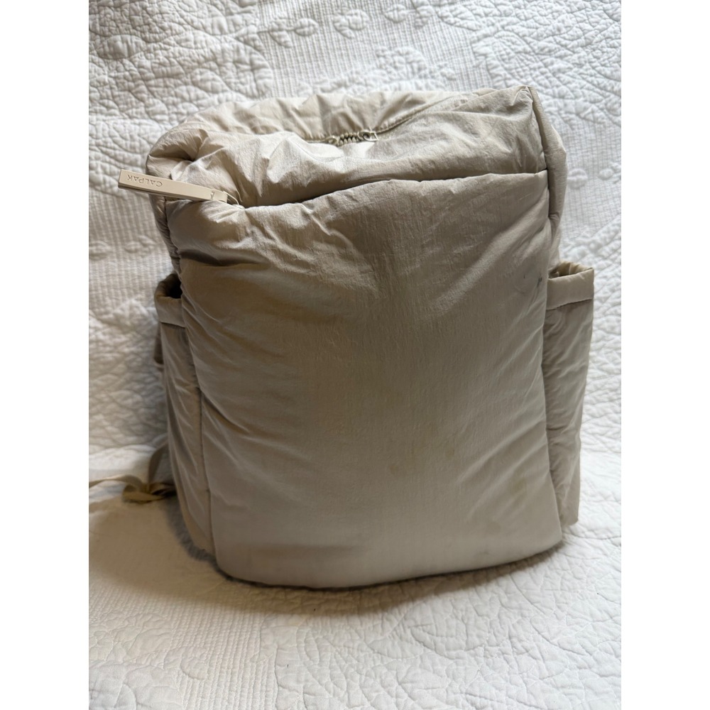CALPAK Terra Puffy Backpack Sand Beige Quilted Travel Laptop Bag